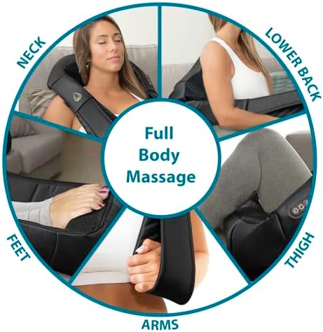 InvoSpa Shiatsu Massager with Heat - Deep Tissue Kneading Pillow for Neck, Shoulders, and Back - Electric Full Body Massage - Image 4