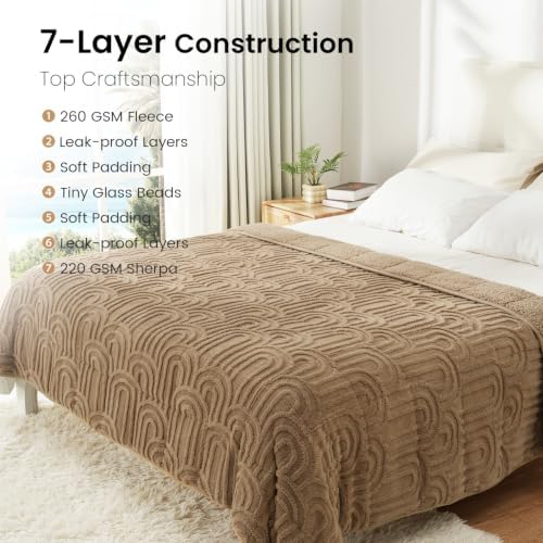 Drewin 20lbs Weighted Blanket Queen Size for Adults,Brown,60 x 80 inches - Image 5