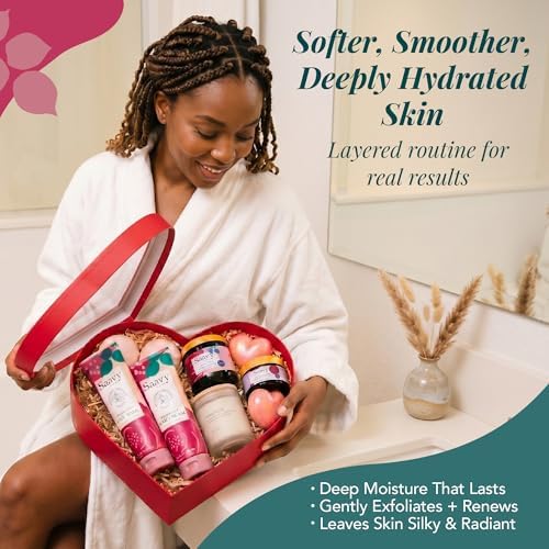 Mom Gifts Set Saavy Naturals - Plant-based Ingredients 9-Piece Spa Gift Set – Body Wash, Scrub & More –, Luxurious Spa Gift Basket for Women & Men – Mothers Day – Bulgarian Rose - Image 4