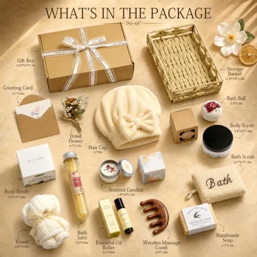 Golray Spa Gift Basket for Women, 14 Pcs Self Care Gift Set Christmas Birthday Anniversary Retirement Farewell Gift for Wife Her Sister Mom Grandma Friend Girlfriend Coworker Teacher Nurse - Image 2