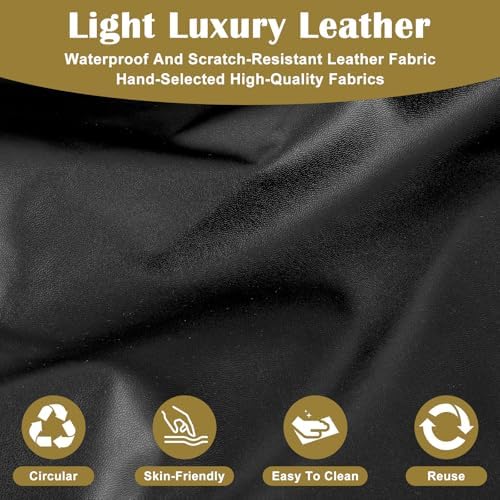 Leather Massage Table Cover, 76.7 x 35.4 x 7.1 Inch Wipeable Vinyl Spa Bed Protector Waterproof Oilproof Massage Table Cover for 33-35 Inch Wide (Black) - Image 5