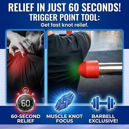 Muscle Trigger Silicone Barbell-Mounted Trigger Point Massage Tool for Back, Neck, Shoulders, Feet & Plantar Fasciitis Relief, Myofascial Release and Deep Tissue Muscle Recovery for Home and Gym - Image 2