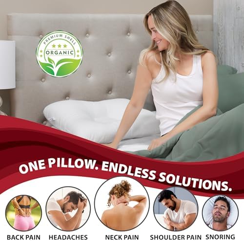 Tri-Core Natural Ergonomic Cervical Pillow for Neck Pain ReliefMidSizeGENT - Image 2