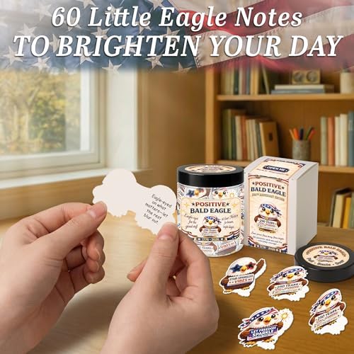 USA 250th Anniversary Merchandise – Positive Bald Eagle Jar (1776–2026), 60 Soar Notes Affirmation Cards, 250th Anniversary USA Gifts, Eagle Decor, Cute Bald Eagle Gifts for Women, Men, Teens - Image 3