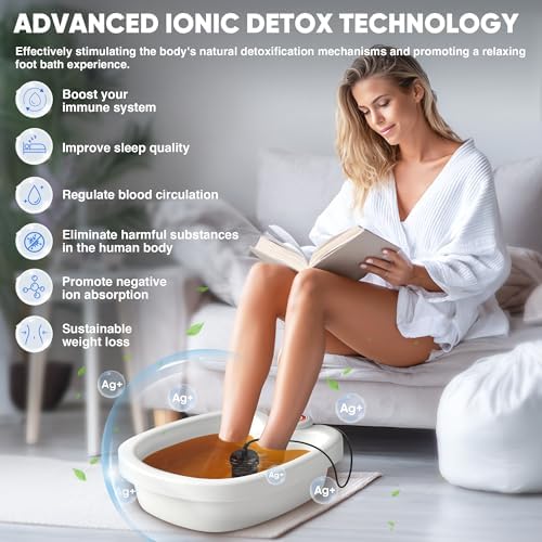 Ionic Foot Bath Detox Machine, Premium Ion Foot Spa for Home Use, Includes 3 Sea Salts (Original/Rose/Lavender), Basin, 2 Ion Arrays & Accessories, Perfect for Parents/Seniors/Partner/Self - Image 2