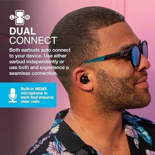 JLab Go Air Pop+ True Wireless Earbuds, in Ear Headphones, Bluetooth Earphones, 35H Playtime Ear Buds, Bluetooth Earbuds with Microphone, USB-C Charging Case, Dual Connect, EQ3 Sound, Black - Image 4