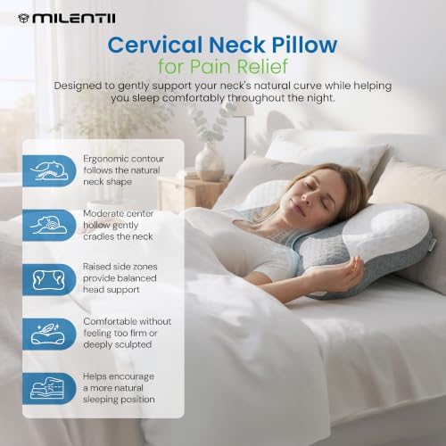 Cervical Neck Pillow, Ergonomic Neck Pain Relief Memory Foam Support Pillow - Image 2