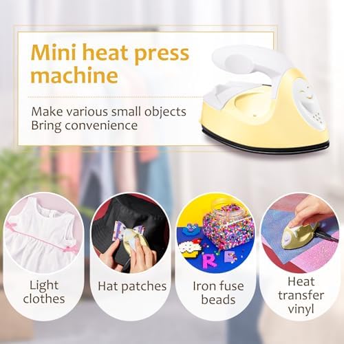 Honoson Mini Craft Iron with Charging Base Tiny,Light Yellow - Image 6