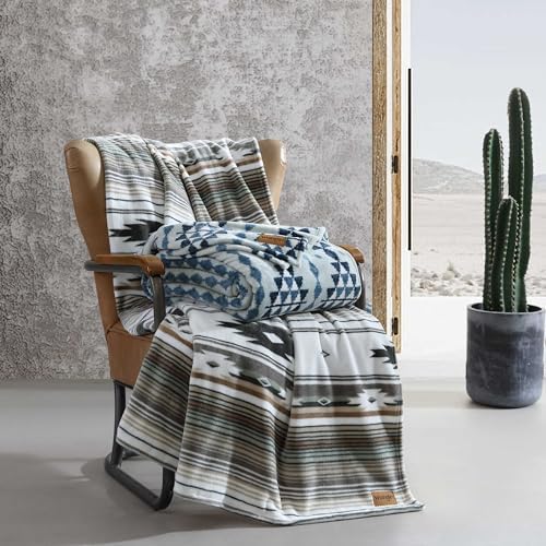 Wrangler - King Size Blanket, Super Soft & Reversible Plush Fleece Bedding, Throw Blanket for Couch or Bed (Westin Blue) - Image 4