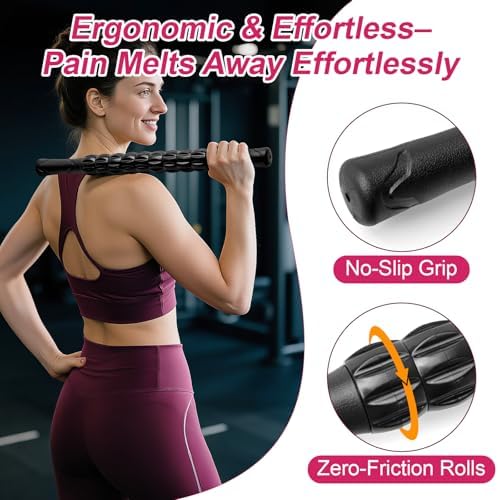 ZanLLW Massage Roller, Muscle Roller Stick, Neck Massager Roller, Therapy Stick for Legs, Calf, Thigh, Lipo Roller for Muscle Relief, Massage Rolling Pin for Trigger Points, Help Sore Muscle Recovery - Image 3