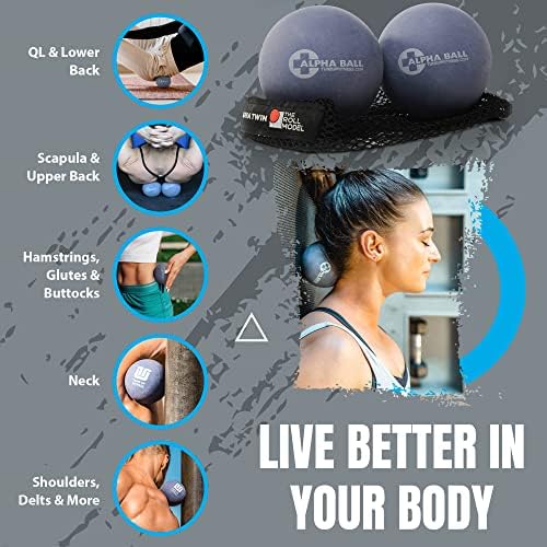 Tune Up Fitness – Alpha Twin Set in Tote | Larger Sized Yoga Massage Therapy Balls | Trigger Point Ball, Myofascial Release and Pain Relief for Upper & Lower Back, IT Band, QL, Hamstrings, Glutes - Image 4