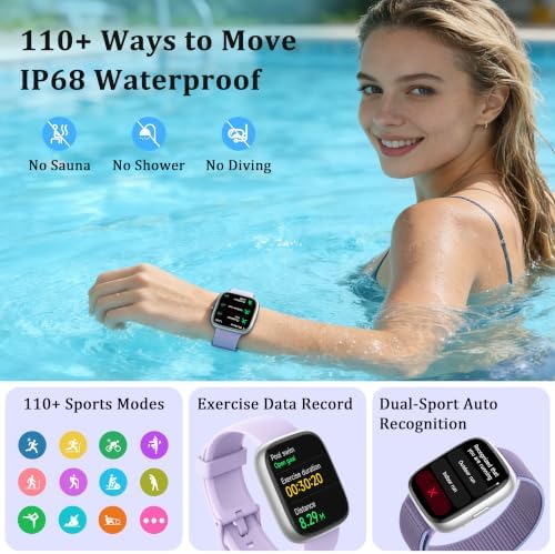 Smart Watch for Women Men, 2026 Upgrade Smartwatch [2 Bands, 44mm case], 1.83" Fitness Tracker Watch Alexa Built-in, Make/Answer Call, HR Sleep Stress Monitor, IP68 Waterproof Step Counter Watch - Image 6
