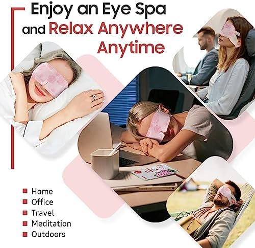 BeHoomi Steam Eye Mask, 10Packs Heated Eye Mask, Self Heating Disposable SPA Warm Compress for Eyes Sleep Mask, Travel Essentials & Relaxation Gifts for Women (Rose Scent) - Image 6