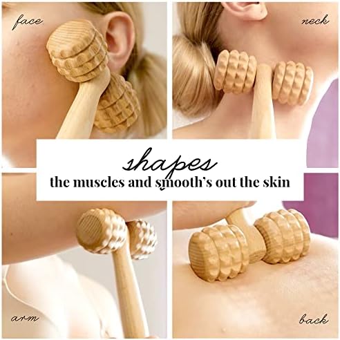 tuuli Accessories - T-Shape Massage Roller, Body and Face Roller, Multi-Functional Facial Massager, Helps Ease Muscle Tension and Supports Skin Health, Wooden Roller Massager Tool - Image 5