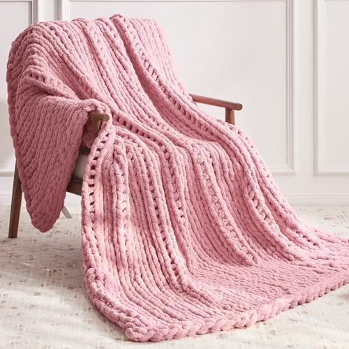 Negwoo Chunky Knit Throw Blanket, Knitted Throw Chenille Yarn, 80"*90" - Image 2