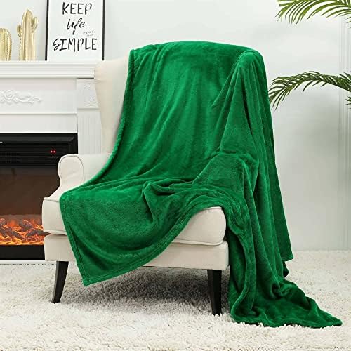 NANPIPER Fleece Blankets Super Soft Flannel Fuzzy Blanket for Bed Couch Luxury Cozy Plush Microfiber Blanket-Twin Size Emerald Green - Image 4