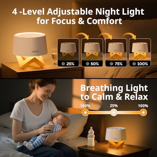 AIRSEE White Noise Sound Machine for Baby Adults, Home Office Travel - Image 5