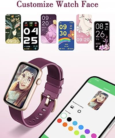 Fitness Watches for Women, LYNN2 Fitness Tracker with Heart Rate Monitor Blood Oxygen/Sleep Tracker Pedometer, Slim Step Tracker Watch for iOS/Android Phones Waterproof (Purple) - Image 2