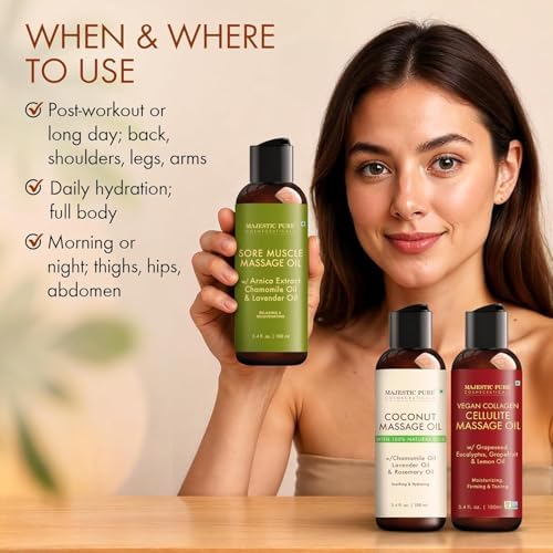 Majestic Pure Massage Oil Set, Aromatherapy Gift Kit, 3.4 Fl Oz, 3-Pack - Image 5