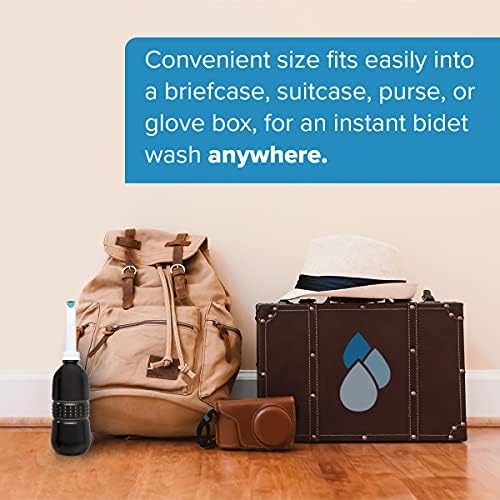 Brondell GoSpa Travel Bidet GS-70 – Portable Peri Bottle for Postpartum & Perineal Care, 400ml Handheld Bidet with Angled Nozzle, Collapsible Design, Nozzle Storage & Travel Bag, Midnight - Image 6