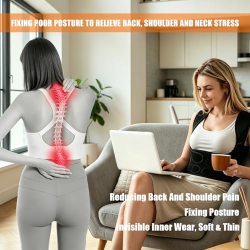 Posture Corrector for Women & Men, Back Support Brace with Adjustable Full Back Support, Breathable Mesh Design for Neck/Shoulder/Back Pain Relief, Scoliosis, Hunchback & Thoracic Spine Correction - Image 3