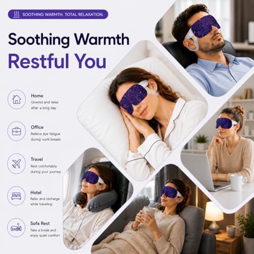 Steam Eye Mask Lavender Scent, Self Heating Warm Eye Masks for Sleeping & Relaxation, Disposable Heated Eye Compress for Dry Eyes, Travel, Screen Time & Spa Care, 16 Pack - Image 7