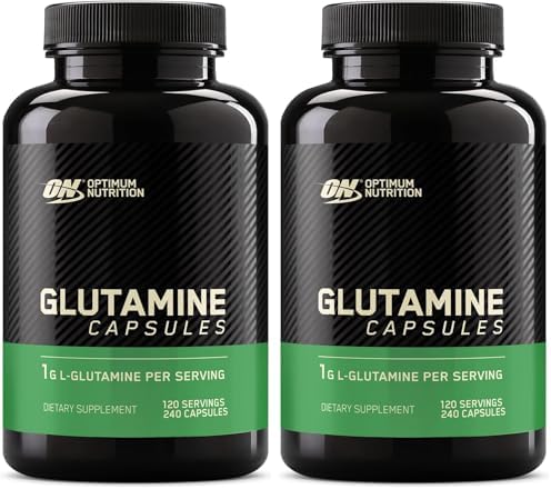 Optimum Nutrition L-Glutamine Muscle Recovery Capsules, 1000mg, 240 Count (Package May Vary) (Pack of 2) by OPTIMUMNUTRITION