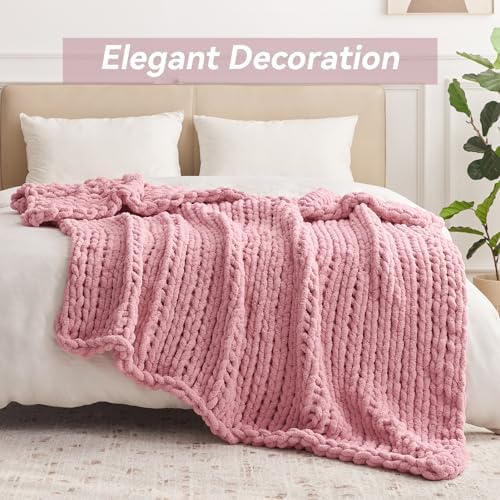 Negwoo Chunky Knit Throw Blanket, Knitted Throw Chenille Yarn, 40"*50" - Image 3