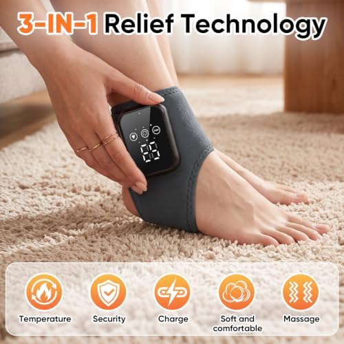 2PCS Foot Renew Massager for Neuropathy, 3-in-1 Cordless & Portable Foot and Ankle Massager, 3 Vibration Modes & 3 Heat Settings, Foot Massager for Heel, Arch & Ankle Relief, Ideal for Home & Travel - Image 3