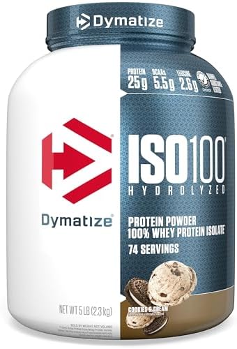 Dymatize ISO100 Protein Powder, 100% Whey Isolate, Cookies & Cream by DymatizeNutrition