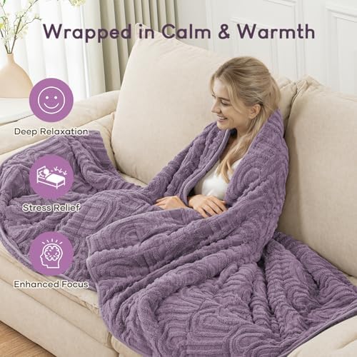 Cottonblue Jacquard Weighted Blanket for Adults 15lbs Twin Size Bed 48"x72" - Image 5