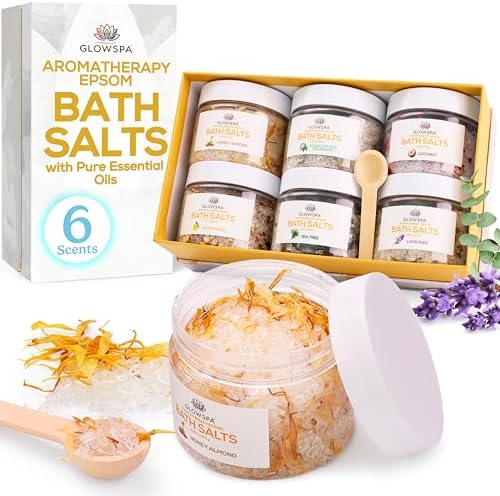 Epsom Salt Bath Soak Gift Set for Women – 6 Scent Bath Salts: Lavender, Rose, Chamomile, Eucalyptus, Coconut, Orange – Relaxing Bath Crystals, Self Care Spa Gifts for Moms - Image 2