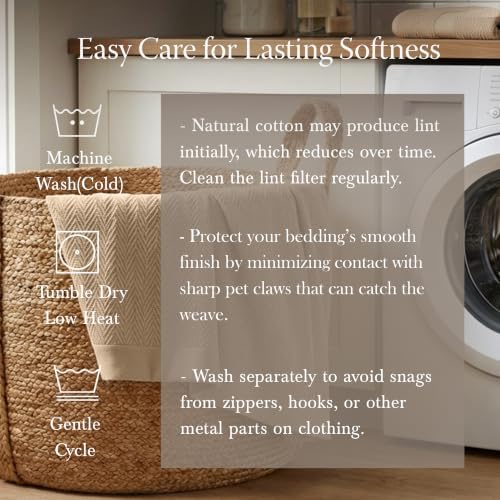 Threadmill Luxury 100% Cotton King Herringbone Blanket, Mist Blue - Image 4