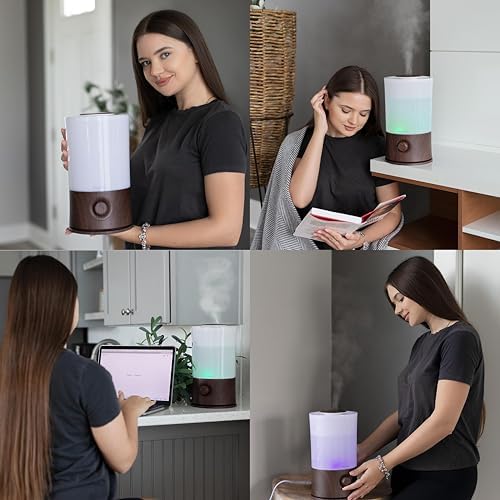 BlueHills Premium 2000 ML XL Essential Oil Diffuser Humidifier 2L Dark Wood - Image 3