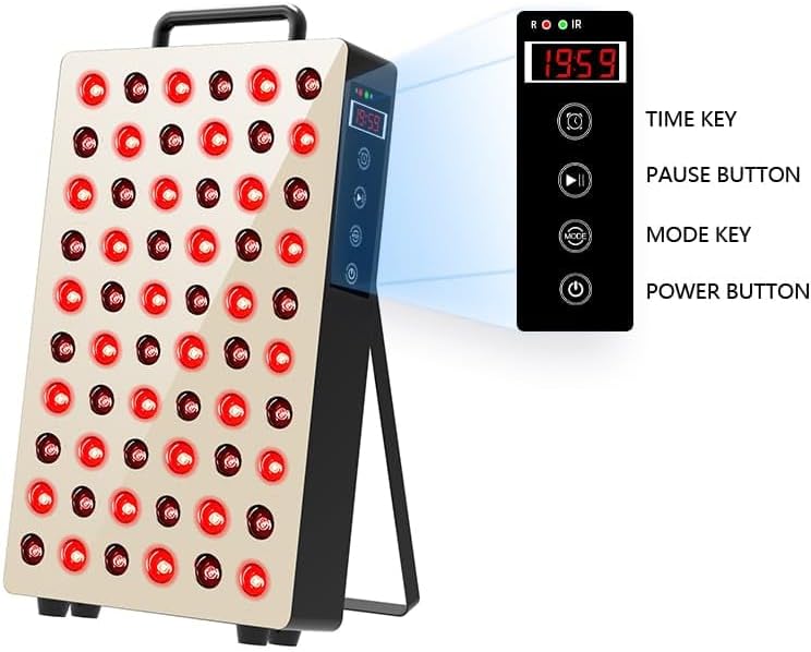 Red Therapy Panel 105 W with 60 Dual-Chip LEDs (630/660/810/850/940 nm) – High Power Near-Infrared Light for Face & Body Wellness & Relaxation (Gold) - Image 4