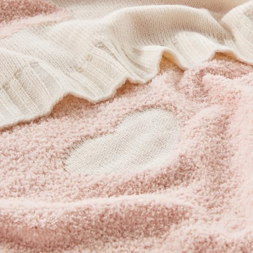 CozeCube Valentine's Day Love Heart Throw Blanket, Super Soft Romantic Fullfy Microfiber, Reversible Featival Blankets for Couch Bed Sofa, Warm Knit Christmas Decorative Gift Blankets, Pink 60"X80" - Image 4
