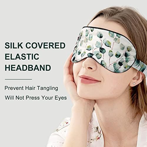 OLESILK 100% Natural Mulberry Silk Sleep Eye Mask Block Out Light, Fashion Printed Eye Mask Blindfold for Women Men Full Night Sleeping, Chic Eye Cover Eyeshade, Pattern 2 - Image 3