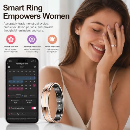 Slim Smart Ring for Women & Men, Ultra Thin Health Tracker Silver，6# - Image 6
