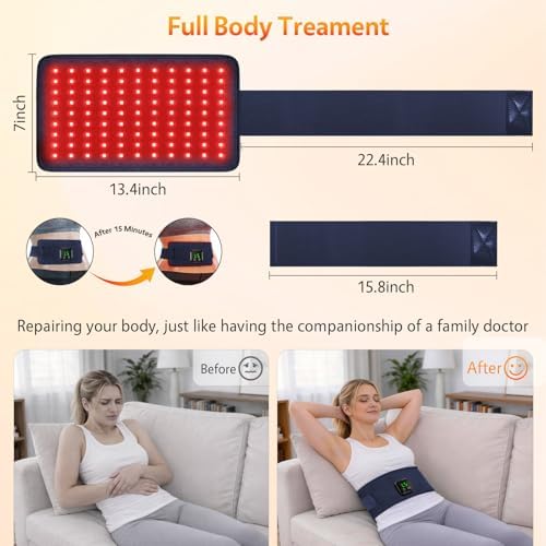 Red Light Therapy Belt for Body Cordless Infrared Heating Wrap - Image 6