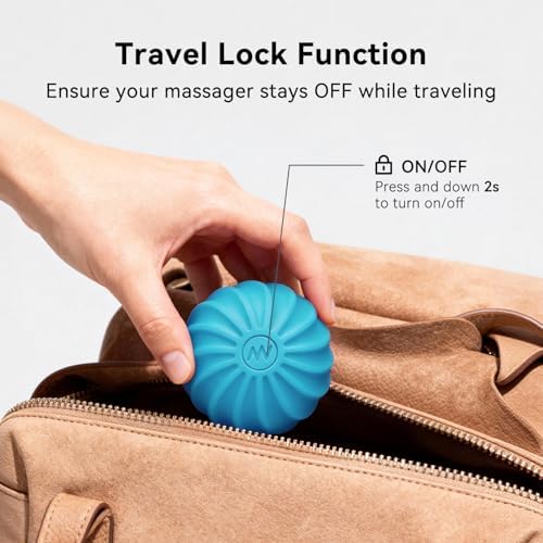 2.4" Mini Electric Vibrating Massage Ball, 10-Speed Fitness Yoga Massage Roller for Palm, Hand, Foot, Leg, Neck, Back, Multi-Directional Massage Ball (Blue) - Image 6