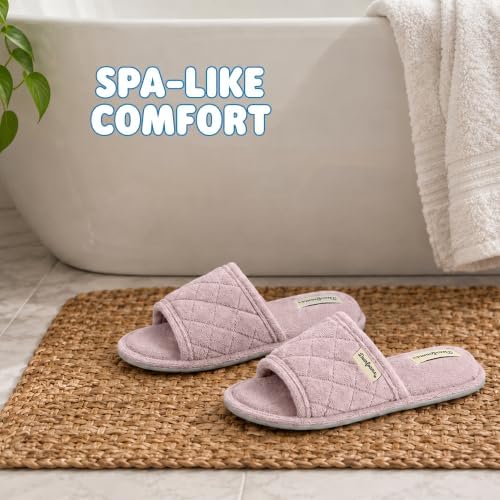 Dearfoams womens Slipper Memory Foam Summer House Shoe Beatrice Terry Slide - Image 2