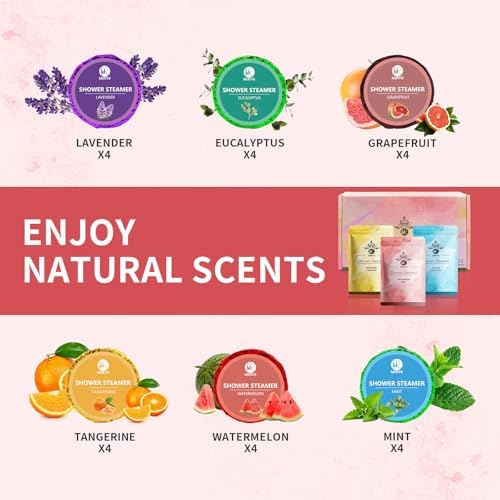 MR MIRYE Shower Steamers Aromatherapy, 24-Pack Shower Bombs Birthday Gifts for Women, Valentine's Day Gift with Eucalyptus Mint Lavender Watermelon Grapefruit Tangerine Essential Oils - Image 2