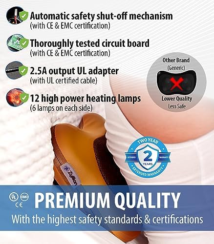 Zyllion ZMA-13 Back and Neck Massager with Heat for Pain Relief, Brown - Image 2
