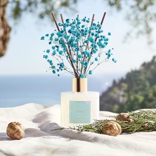 COCORRÍNA Reed Diffuser - Ocean Mist 6.7 Fl.oz Reed Diffuser Set with Sticks & Preserved Baby's Breath, Reed Diffuser for Home Bathroom Shelf Decor - Image 4