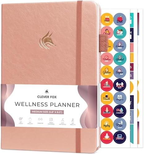 Clever Fox Wellness Planner & Food Journal for Weight Loss, A5 Rose Gold by CleverFox