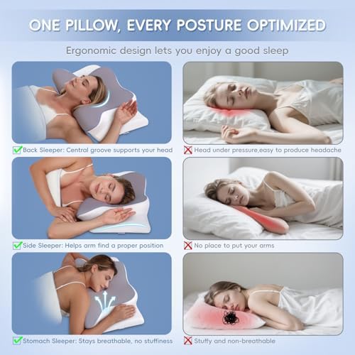 Cervical Neck Pillow, Ergonomic Memory Foam Pillow - Image 6