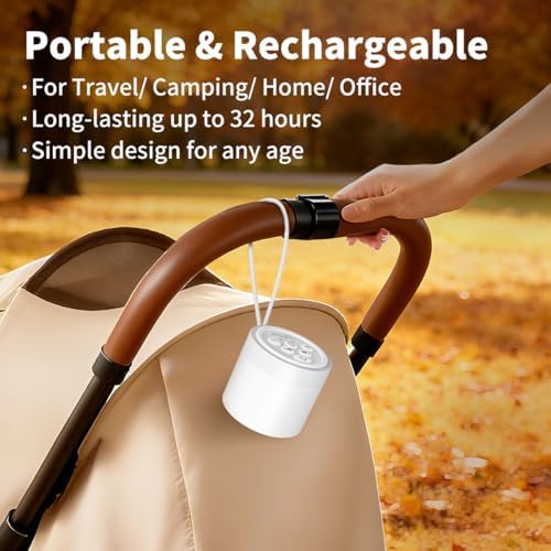 Sound Machine Mini White Noise Machine with 30 Soothing Sounds 4 Timers Memory Function for Newborn Baby Kids Adults Portable Rechargeable Sleep Brown Noise Machine for Travel Camping Home Office - Image 5