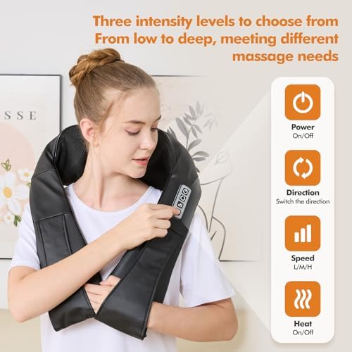 LAOBEN Neck and Shoulder Massager for Shoulder Massage and Neck Massage, Shiatsu Neck Massager with Heat, Shiatsu Back Massager for Office & Home Use, Birthday Gifts for Him Her (Parents/Friends) - Image 6