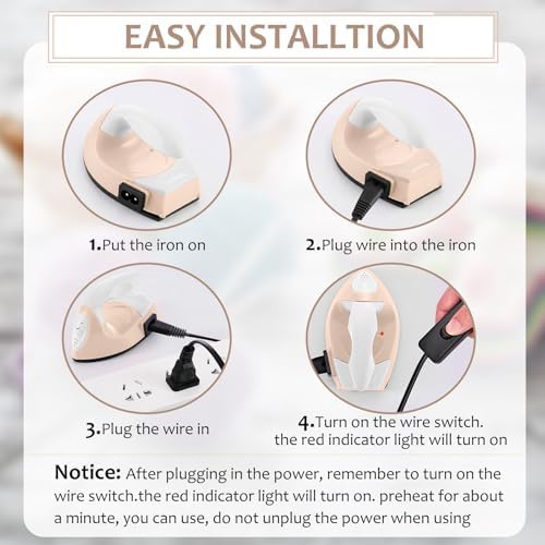 Honoson Mini Craft Iron with Charging Base Tiny,Light Khaki - Image 4