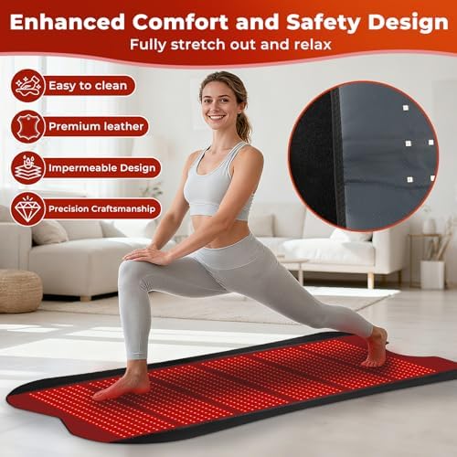 Red Light Therapy for Body, Eligible Red Light Therapy Pad, Dual Chip Grade (660nm & 850nm) Light Therapy Mat with Timer Remote Control, 76.8''x39.4'' - Image 3